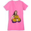 Ladies' Jersey Short-Sleeve Deep V-Neck T-Shirt Thumbnail