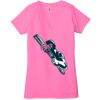 Ladies' Jersey Short-Sleeve Deep V-Neck T-Shirt Thumbnail