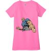 Ladies' Jersey Short-Sleeve Deep V-Neck T-Shirt Thumbnail