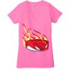Ladies' Jersey Short-Sleeve Deep V-Neck T-Shirt Thumbnail