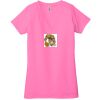 Ladies' Jersey Short-Sleeve Deep V-Neck T-Shirt Thumbnail