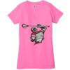 Ladies' Jersey Short-Sleeve Deep V-Neck T-Shirt Thumbnail
