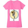 Ladies' Jersey Short-Sleeve Deep V-Neck T-Shirt Thumbnail