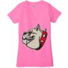 Ladies' Jersey Short-Sleeve Deep V-Neck T-Shirt Thumbnail