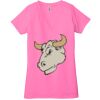 Ladies' Jersey Short-Sleeve Deep V-Neck T-Shirt Thumbnail