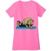 Ladies' Jersey Short-Sleeve Deep V-Neck T-Shirt Thumbnail