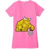 Ladies' Jersey Short-Sleeve Deep V-Neck T-Shirt Thumbnail