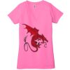 Ladies' Jersey Short-Sleeve Deep V-Neck T-Shirt Thumbnail