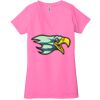 Ladies' Jersey Short-Sleeve Deep V-Neck T-Shirt Thumbnail