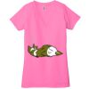 Ladies' Jersey Short-Sleeve Deep V-Neck T-Shirt Thumbnail