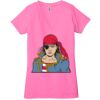 Ladies' Jersey Short-Sleeve Deep V-Neck T-Shirt Thumbnail