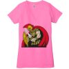 Ladies' Jersey Short-Sleeve Deep V-Neck T-Shirt Thumbnail