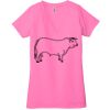 Ladies' Jersey Short-Sleeve Deep V-Neck T-Shirt Thumbnail