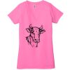 Ladies' Jersey Short-Sleeve Deep V-Neck T-Shirt Thumbnail