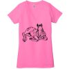 Ladies' Jersey Short-Sleeve Deep V-Neck T-Shirt Thumbnail