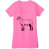Ladies' Jersey Short-Sleeve Deep V-Neck T-Shirt Thumbnail