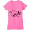 Ladies' Jersey Short-Sleeve Deep V-Neck T-Shirt Thumbnail