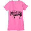 Ladies' Jersey Short-Sleeve Deep V-Neck T-Shirt Thumbnail