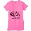 Ladies' Jersey Short-Sleeve Deep V-Neck T-Shirt Thumbnail