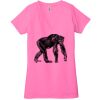 Ladies' Jersey Short-Sleeve Deep V-Neck T-Shirt Thumbnail