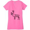 Ladies' Jersey Short-Sleeve Deep V-Neck T-Shirt Thumbnail
