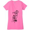 Ladies' Jersey Short-Sleeve Deep V-Neck T-Shirt Thumbnail
