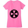 Ladies' Jersey Short-Sleeve Deep V-Neck T-Shirt Thumbnail