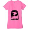 Ladies' Jersey Short-Sleeve Deep V-Neck T-Shirt Thumbnail