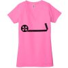 Ladies' Jersey Short-Sleeve Deep V-Neck T-Shirt Thumbnail