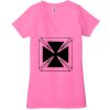 Ladies' Jersey Short-Sleeve Deep V-Neck T-Shirt Thumbnail