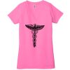 Ladies' Jersey Short-Sleeve Deep V-Neck T-Shirt Thumbnail