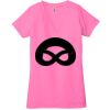 Ladies' Jersey Short-Sleeve Deep V-Neck T-Shirt Thumbnail
