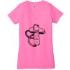Ladies' Jersey Short-Sleeve Deep V-Neck T-Shirt Thumbnail