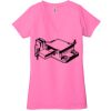 Ladies' Jersey Short-Sleeve Deep V-Neck T-Shirt Thumbnail