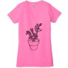 Ladies' Jersey Short-Sleeve Deep V-Neck T-Shirt Thumbnail