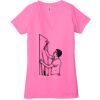 Ladies' Jersey Short-Sleeve Deep V-Neck T-Shirt Thumbnail