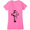 Ladies' Jersey Short-Sleeve Deep V-Neck T-Shirt Thumbnail