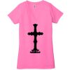 Ladies' Jersey Short-Sleeve Deep V-Neck T-Shirt Thumbnail