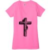 Ladies' Jersey Short-Sleeve Deep V-Neck T-Shirt Thumbnail
