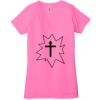 Ladies' Jersey Short-Sleeve Deep V-Neck T-Shirt Thumbnail