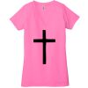 Ladies' Jersey Short-Sleeve Deep V-Neck T-Shirt Thumbnail