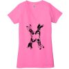 Ladies' Jersey Short-Sleeve Deep V-Neck T-Shirt Thumbnail