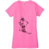 Ladies' Jersey Short-Sleeve Deep V-Neck T-Shirt Thumbnail