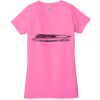 Ladies' Jersey Short-Sleeve Deep V-Neck T-Shirt Thumbnail