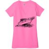 Ladies' Jersey Short-Sleeve Deep V-Neck T-Shirt Thumbnail