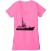 Ladies' Jersey Short-Sleeve Deep V-Neck T-Shirt Thumbnail