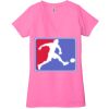 Ladies' Jersey Short-Sleeve Deep V-Neck T-Shirt Thumbnail