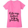 Ladies' Jersey Short-Sleeve Deep V-Neck T-Shirt Thumbnail