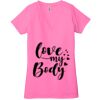 Ladies' Jersey Short-Sleeve Deep V-Neck T-Shirt Thumbnail