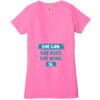 Ladies' Jersey Short-Sleeve Deep V-Neck T-Shirt Thumbnail